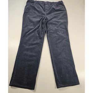 Gloria Vanderbilt size 18W black velour velvet pants career casual